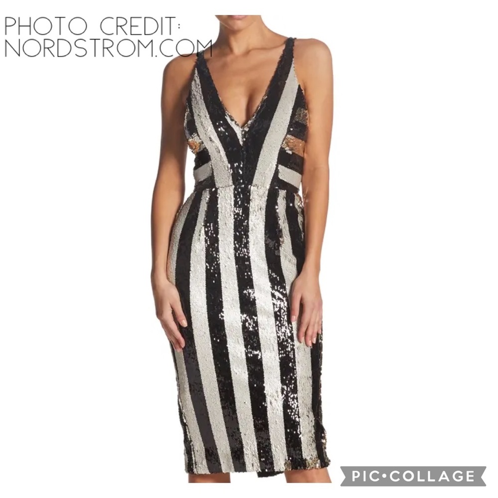 🆑 Dress the Population Margo Sequin Midi Dress - Picture 14 of 15